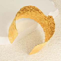Europe and America Styles 304 Stainless Steel Hammered Cuff Bangles for Women&nbsp;WY5532-2