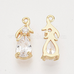 Brass Cubic Zirconia Charms&nbsp;KK-T050-05G-NF