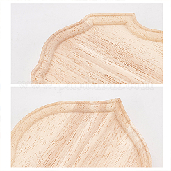4Pcs Shield Shaped Rubber Wooden Base Display Trays&nbsp;WOOD-FG0001-65