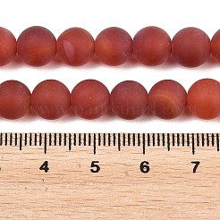 Frosted Natural Red Agate Beads Strands&nbsp;LS-G-F372-8mm-01