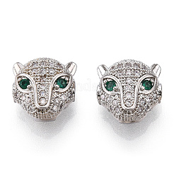 Brass Micro Pave Cubic Zirconia Beads&nbsp;ZIRC-S053-YS014G-4