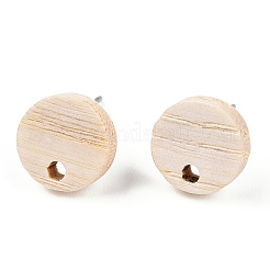 Ash Wood Stud Earring Findings&nbsp;EJEW-N017-011T
