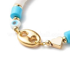 Stretch & Beaded & Link Chain Bracelets Sets&nbsp;BJEW-JB06563-02