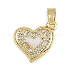 Brass Micro Pave Cubic Zirconia Enamel Pendants&nbsp;KK-Z123-19G