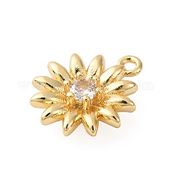 Brass Pave Clear Cubic Zirconia Charms&nbsp;KK-V016-18G