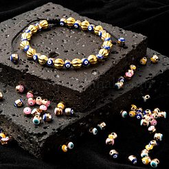 200Pcs 4 Colors Alloy Enamel Beads&nbsp;ENAM-LS0001-82