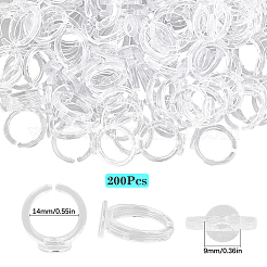 200Pcs Transparent Acrylic Open Cuff Ring Components&nbsp;TACR-SC0001-22