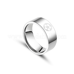 Football Pattern 201 Stainless Steel Finger Rings&nbsp;FS-WG36E12-01