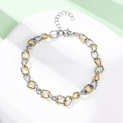 304 Stainless Steel Cuban Link Chains Bangles for Women&nbsp;BJEW-B150-08GP