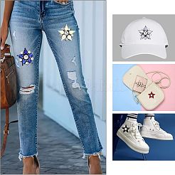 16Pcs 16 Colors Star Cloth Patches&nbsp;PATC-CA0001-03