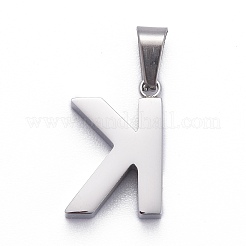 Non-Tarnish 304 Stainless Steel Letter Pendants&nbsp;X-STAS-H127-K-P