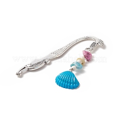 Spray Painted Sea Shell Pendants Bookmarks&nbsp;AJEW-JK00214