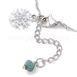 3Pcs 3 Colors 304 Stainless Steel & Alloy Rhinestone Charms Bracelets&nbsp;BJEW-JB12447