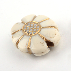 Flower Plating Acrylic Beads&nbsp;PACR-Q102-09A
