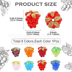 8Pcs 8 Styles Handmade Lampwork Beads&nbsp;LAMP-CJ0002-22