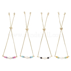 4Pcs 4 Styles Brass Box Chain Slider Bracelet&nbsp;BJEW-JB12700