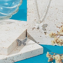 2Pcs 2 Colors 925 Sterling Silver Butterfly Charms&nbsp;STER-PH0002-73