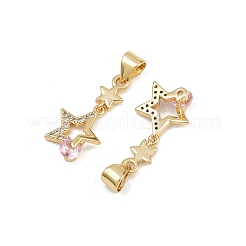 Brass Micro Pave Cubic Zirconia Pendants&nbsp;KK-C132-08G