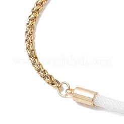 304 Stainless Steel Wheat Chains with Nylon Cord Mixed Chain Bracelets&nbsp;BJEW-JB13288-01