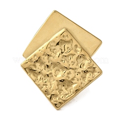 Ion Plating(IP) 304 Stainless Steel Rhombus Open Cuff Rings for Women&nbsp;RJEW-Z053-04G