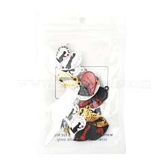 10 Bags Spray Painted Alloy Red and Black Enamel Split Pendants&nbsp;FIND-FS0004-21