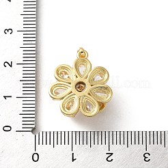 Brass Micro Pave Cubic Zirconia Pendants&nbsp;KK-P320-04B-G