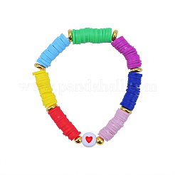 Flat Round Handmade Polymer Clay Beads&nbsp;CLAY-CJ0001-21