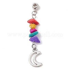 Dyed Synthetic Turquoise Chip Pendants&nbsp;PALLOY-JF02238-01