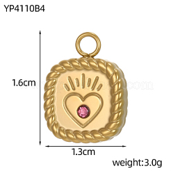 304 Stainless Steel Rhinestone Pendants&nbsp;STAS-OY015-38G