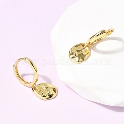 Nuggets Brass Hoop Earrings&nbsp;EJEW-H108-22G