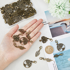 10 Sets Autumn Leaf & Tree Alloy Pendants Decorations Set&nbsp;HJEW-FH0001-47
