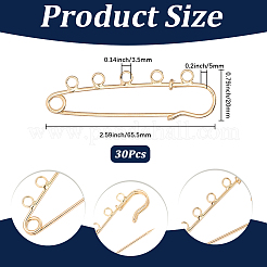 30Pcs Iron Brooch Findings&nbsp;IFIN-SC0002-10A-KCG