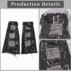 Denim Fabric Ripped Leg Sleeves&nbsp;AJEW-WH20060-26