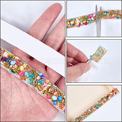 2 Styles Resin Rhinestone Beaded Trim&nbsp;DIY-CY0002-11A