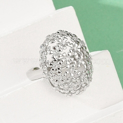Brass Micro Pave Cubic Zirconia Adjustable Cuff Rings for Women&nbsp;RJEW-C129-07P
