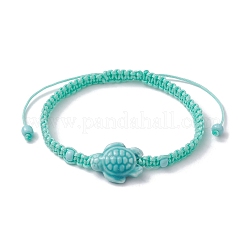 4Pcs 4 Color Porcelain Tortoise Braided Bead Bracelets Set&nbsp;BJEW-JB10058