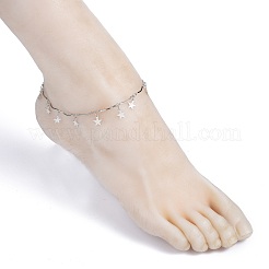 Tarnish Resistant 304 Stainless Steel Scalloped Bar Link Chain Anklets&nbsp;X-AJEW-AN00323