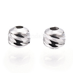 Rhodium Plated 925 Sterling Silver Beads&nbsp;STER-T004-78P-2.5mm