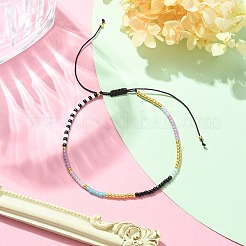 Glass Seed Braided Bead Bracelet for Women&nbsp;BJEW-JB09601