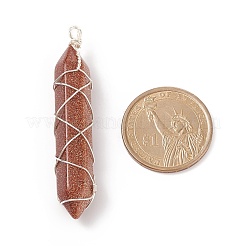 Natural & Synthetic Mixed Stone Double Terminal Pointed Pendants&nbsp;PALLOY-JF01808