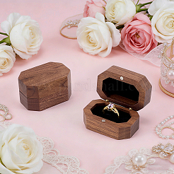 Octagon Wooden Ring Magnetic Boxes&nbsp;CON-WH0107-123A