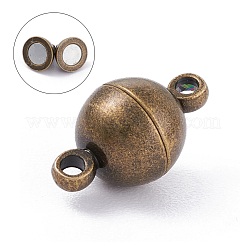 Round Brass Magnetic Clasps with Loops&nbsp;MC019-AB