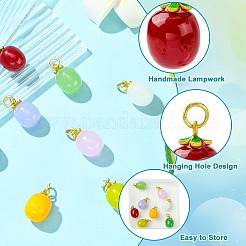 8Pcs 8 COlors Handmade Lampwork Pendants&nbsp;LAMP-CJ0002-59