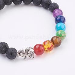 Natural Lava Rock Stretch Bracelets&nbsp;BJEW-P180-A02