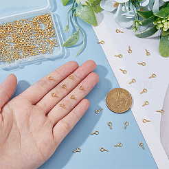 200Pcs Brass Screw Eye Pin Peg Bails&nbsp;KK-HY0003-40