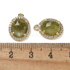 Natural Prehnite Faceted Oval Pendants&nbsp;G-I375-02G-04