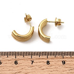 201 Stainless Steel Triple Stud Earrings&nbsp;EJEW-Z151-01G