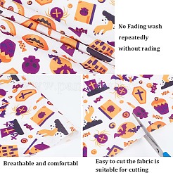 Halloween Printed Polycotton Fabric&nbsp;DIY-WH0032-07A