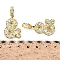 Brass Micro Pave Cubic Zirconia Pendants&nbsp;KK-P345-17G-04