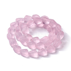 Transparent Frosted Glass Beads Strands&nbsp;FGLA-S001-02G